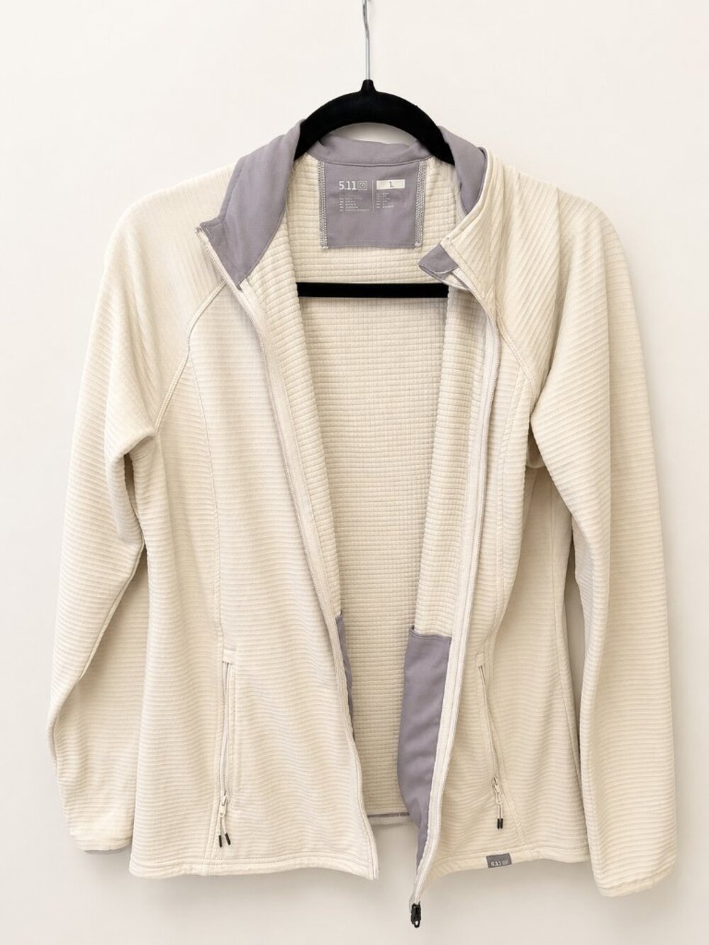5.11 Tactical Women's Full Zip Grid Fleece Jacket Cream/Ivory Size Large